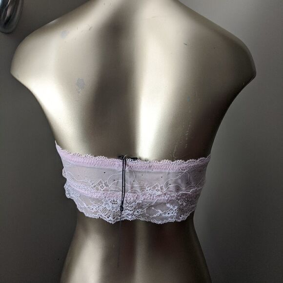 Joe's Jeans Lace Bralette Bandeau Pastel Pink M/L - Picture 3 of 6